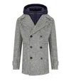 Bob Iver Melange Grey Double-breasted Coat In Gray