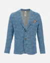 Bob Textured Button-up Blazer In Blue