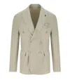 Bob Jamie Beige Double-breasted Jacket In Gray