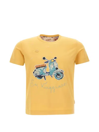 Bob Join Embroidered Scooter T-shirt In Yellow