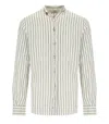 Bob Korea White Green Striped Shirt
