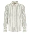 Bob Korea White Green Striped Shirt In White