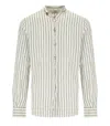 Bob Korea White Green Striped Shirt In White