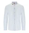 Bob Korea White Light Blue Striped Shirt