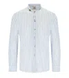 BOB BOB  KOREA WHITE LIGHT BLUE STRIPED SHIRT