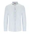 Bob Korea White Light Blue Striped Shirt