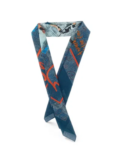Bob Lego Graphic-print Scarf In Blue