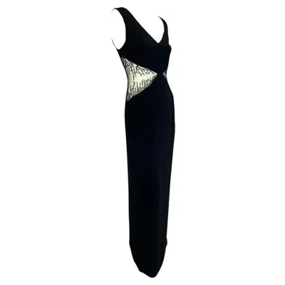 Pre-owned Bob Mackie 1990s  Black Cut Out Beaded Gown