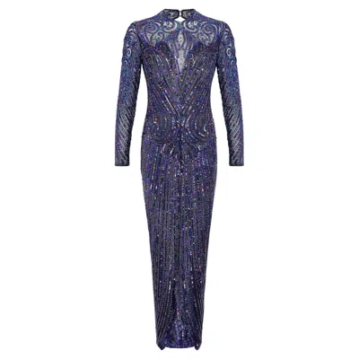 Pre-owned Bob Mackie 1990s  Blue Beaded And Sequinned Dress