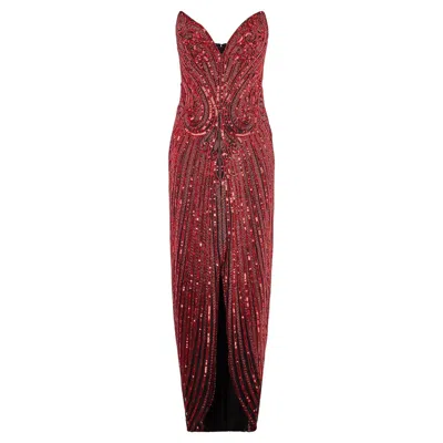 Pre-owned Bob Mackie 1990s  Red Beaded And Sequin Dress