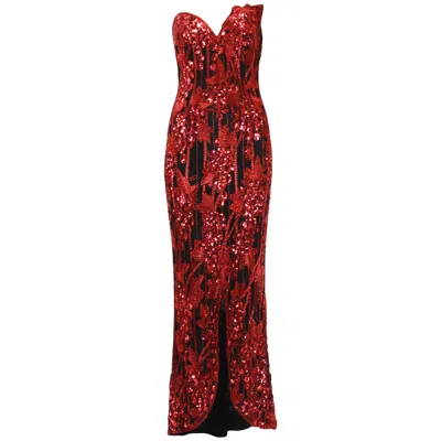 Pre-owned Bob Mackie 1993 Inaugural Ball Grape-beaded Red Gown