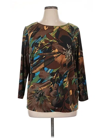 Pre-owned Bob Mackie 3/4 Sleeve Blouse In Brown