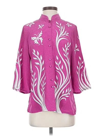 Pre-owned Bob Mackie 3/4 Sleeve Blouse In Pink