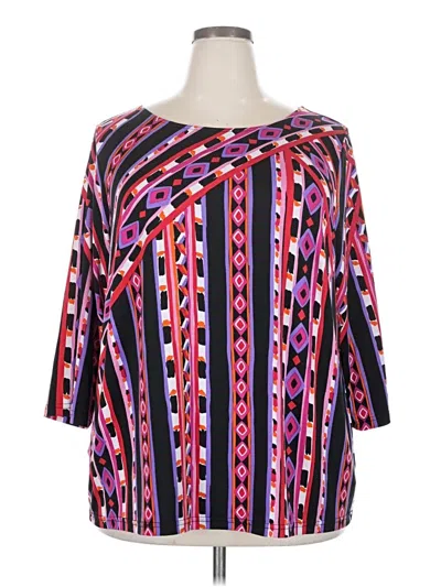 Pre-owned Bob Mackie 3/4 Sleeve Blouse In Purple
