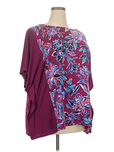 Pre-owned Bob Mackie 3/4 Sleeve Blouse In Purple
