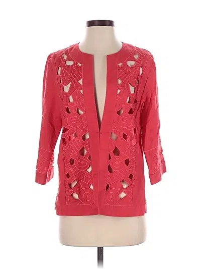 Pre-owned Bob Mackie 3/4 Sleeve Blouse In Red