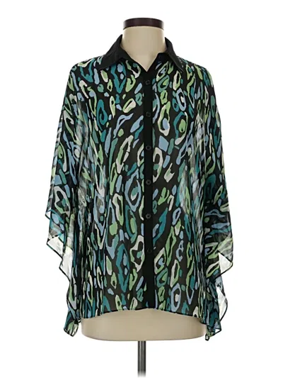 Pre-owned Bob Mackie 3/4 Sleeve Blouse In Teal