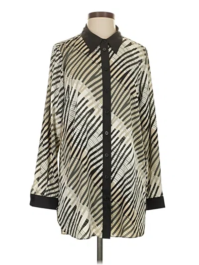 Pre-owned Bob Mackie 3/4 Sleeve Blouse In White