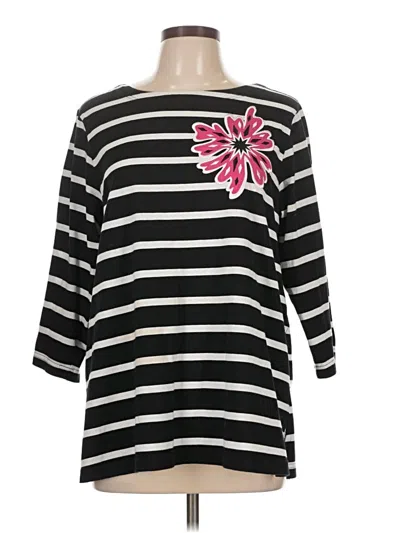 Pre-owned Bob Mackie 3/4 Sleeve T-shirt In Black