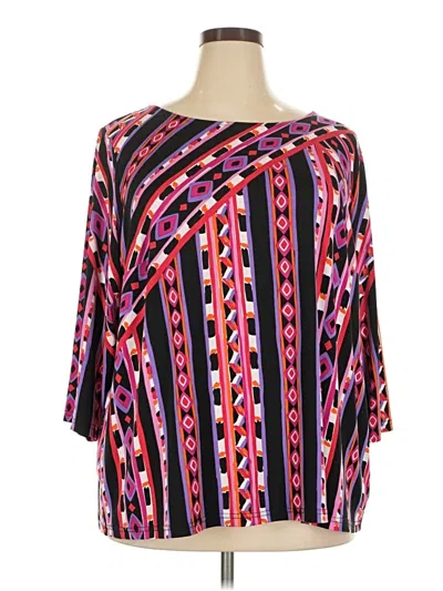 Pre-owned Bob Mackie 3/4 Sleeve T-shirt In Purple
