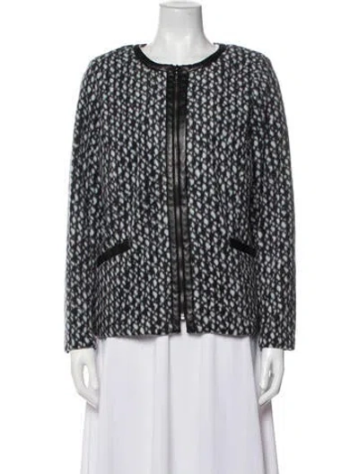 Pre-owned Bob Mackie Animal Print Evening Jacket In Black