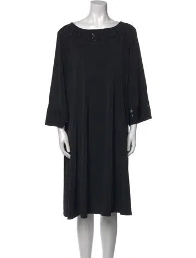 Pre-owned Bob Mackie Bateau Neckline Knee-length Dress In Black