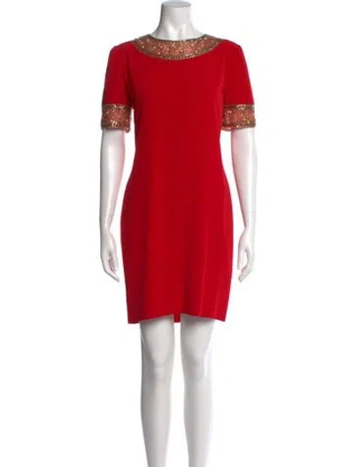 Pre-owned Bob Mackie Bateau Neckline Mini Dress In Black