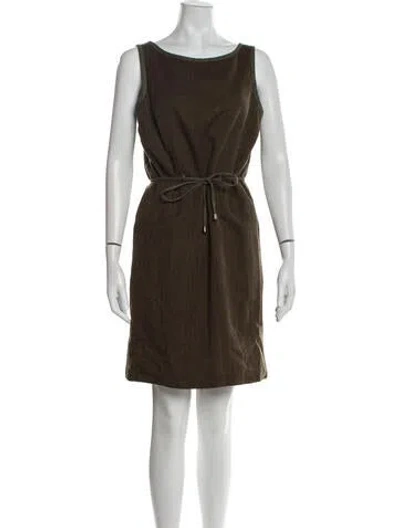 Pre-owned Bob Mackie Bateau Neckline Mini Dress In Green