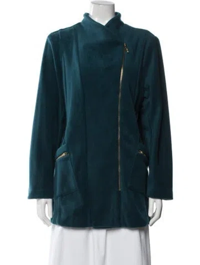 Pre-owned Bob Mackie Biker Jacket In Blue