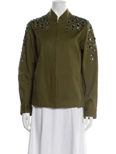 Pre-owned Bob Mackie Bomber Jacket In Green