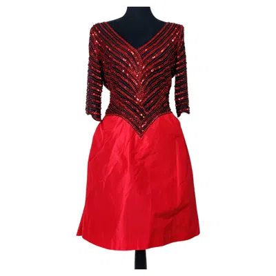 Pre-owned Bob Mackie Boutique Red Evening And Cocktail Dress 1980s