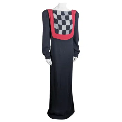 Pre-owned Bob Mackie Cashmere Knit Gown In Black