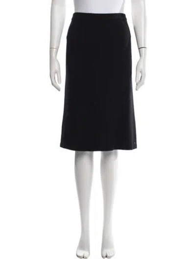 Pre-owned Bob Mackie Cashmere Midi Length Skirt In Black
