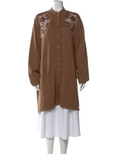 Pre-owned Bob Mackie Crew Neck Sweater In Brown
