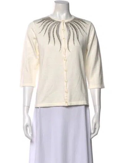 Pre-owned Bob Mackie Crew Neck Sweater In Neutral