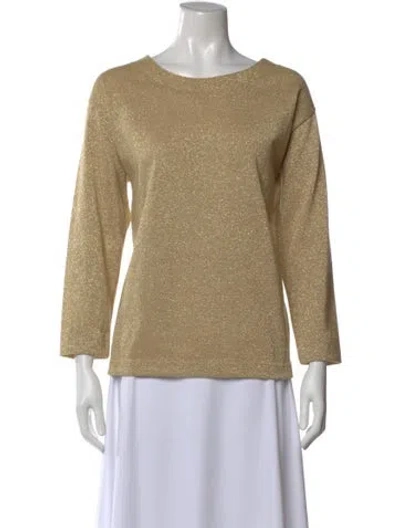 Pre-owned Bob Mackie Crew Neck Three-quarter Sleeve Top