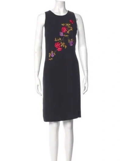 Pre-owned Bob Mackie Floral Print Knee-length Dress In Multi