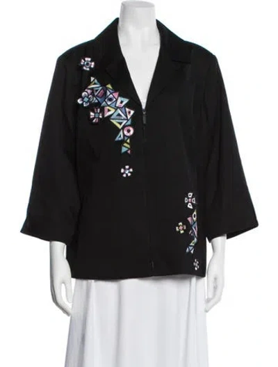 Pre-owned Bob Mackie Graphic Print Evening Jacket In Black