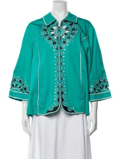 Pre-owned Bob Mackie Graphic Print Jacket In Green