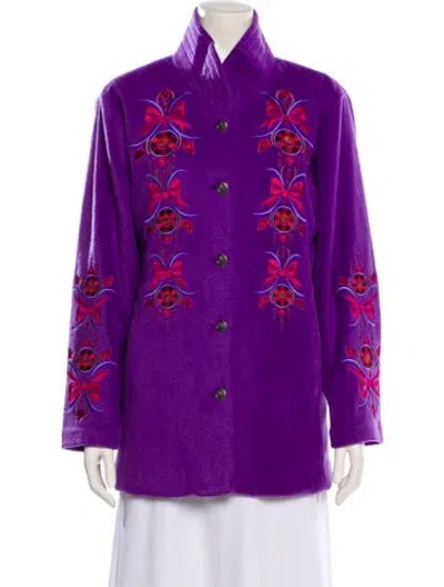 Pre-owned Bob Mackie Graphic Print Jacket In Purple