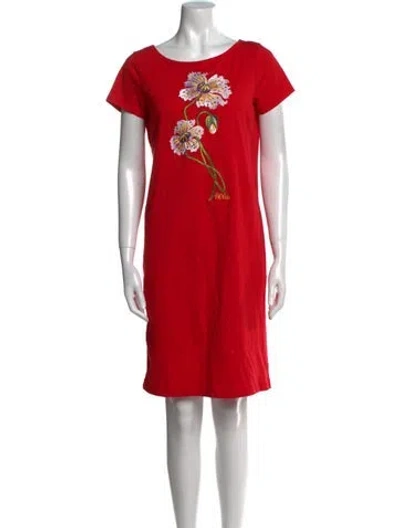 Pre-owned Bob Mackie Graphic Print Mini Dress In Red