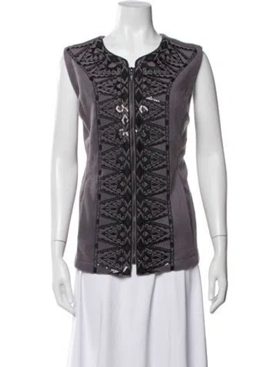 Pre-owned Bob Mackie Graphic Print Vest In Multicolor