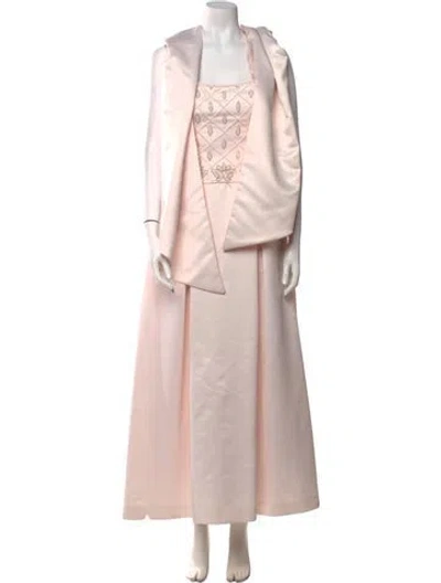 Pre-owned Bob Mackie Halterneck Long Dress In Pink