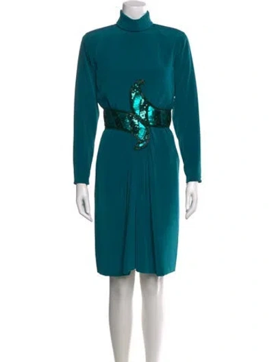 Pre-owned Bob Mackie Knee-length Dress In Green