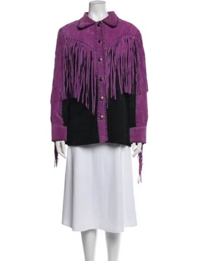 Pre-owned Bob Mackie Leather Jacket In Purple