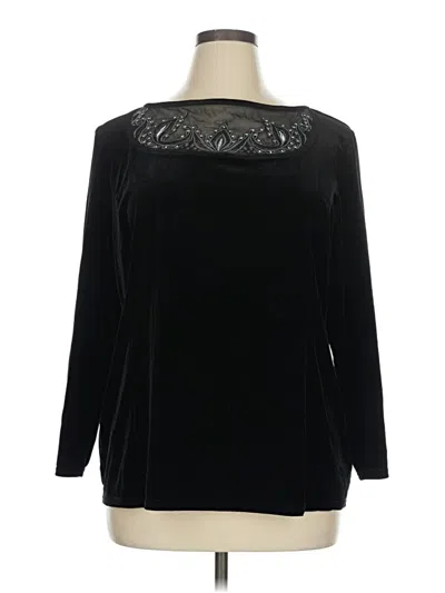 Pre-owned Bob Mackie Long Sleeve Blouse In Black