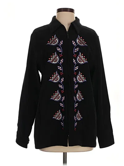 Pre-owned Bob Mackie Long Sleeve Blouse In Black