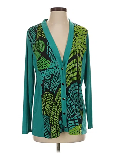 Pre-owned Bob Mackie Long Sleeve Blouse In Blue