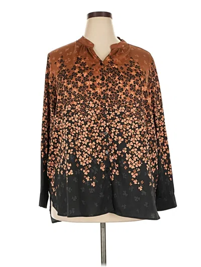 Pre-owned Bob Mackie Long Sleeve Blouse In Brown