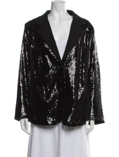 Pre-owned Bob Mackie Nylon Patterned Evening Jacket In Black